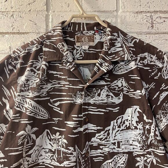 Vtg Kalaheo Men's  Authentic Hawaiian Resort Short Sleeve Button Up Shirt Large - Picture 1 of 9
